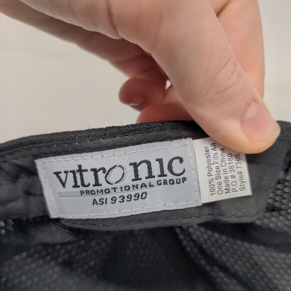 Vitronic Men's Strapback Mesh Hat Black OSFA Graphic Geographic Solutions Logo - Picture 7 of 7